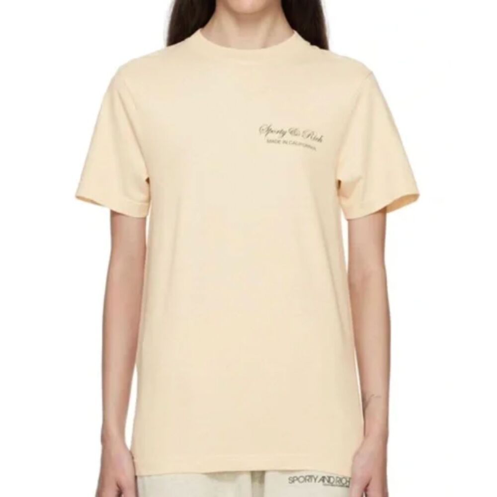 Sporty & Rich Graphic T-Shirt Almond Black Size Small